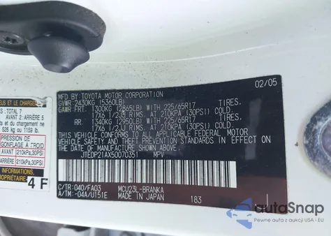 2005 Toyota Highlander Limited V6 из США, поврежденный, VIN JTEDP21AX50070351